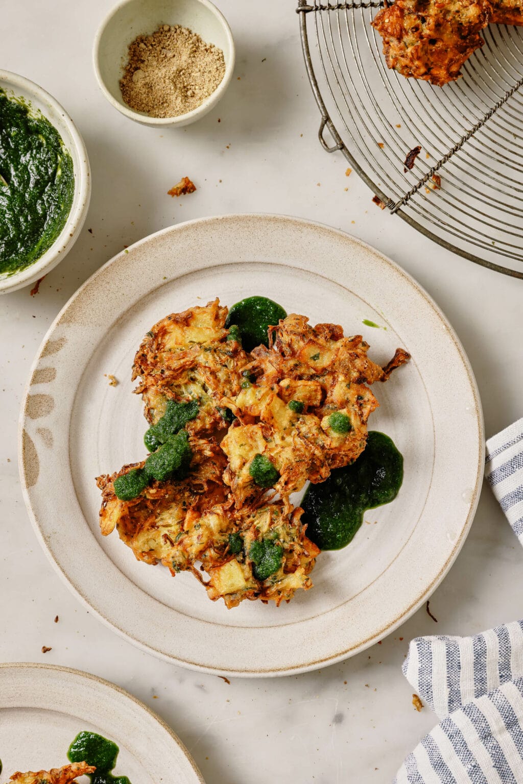 Veg Pakora at Snack Stories Surrey BC - Crispy fritters made with mixed vegetables and chickpea flour